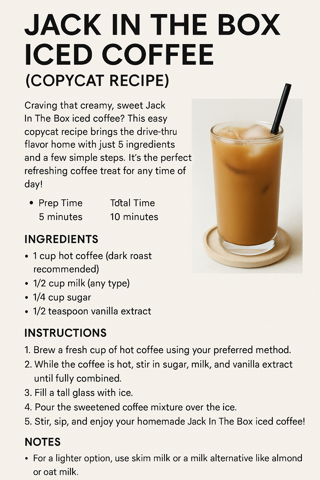 Jack In The Box Iced Coffee Recipe