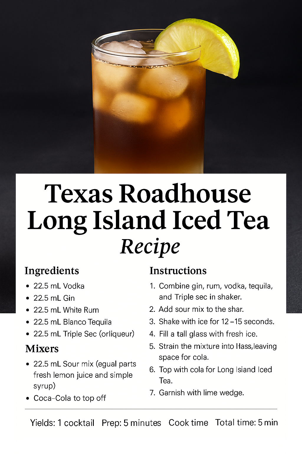 Texas Roadhouse Long Island Iced Tea
