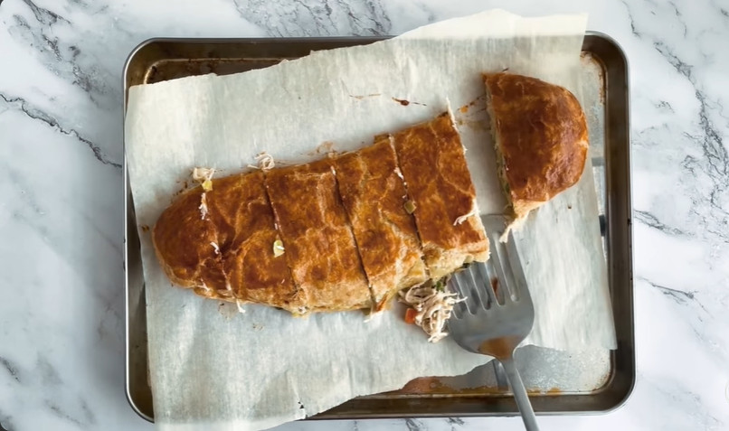 Chicken Pot Pie Stromboli