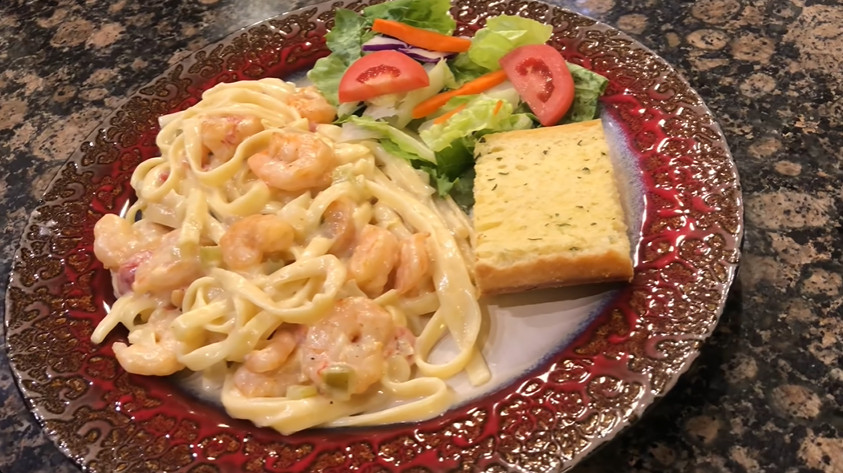 Cajun Ninja Shrimp Fettuccine servimg idea