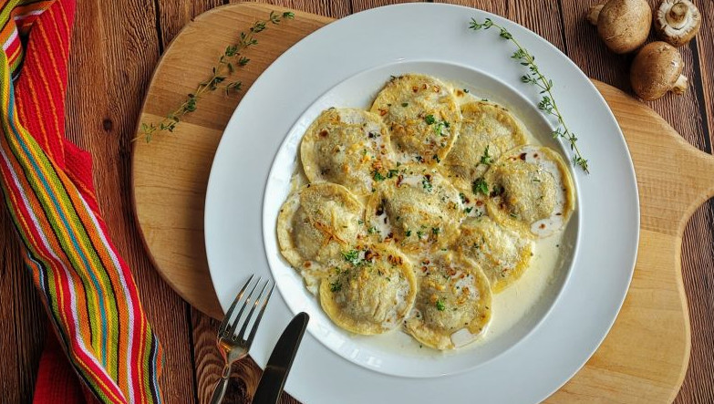 Mushroom Ravioli Al Forno