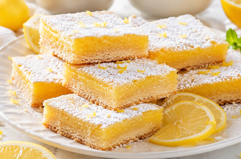 Publix Lemon Bars Recipe with buttery shortbread crust and tangy lemon filling